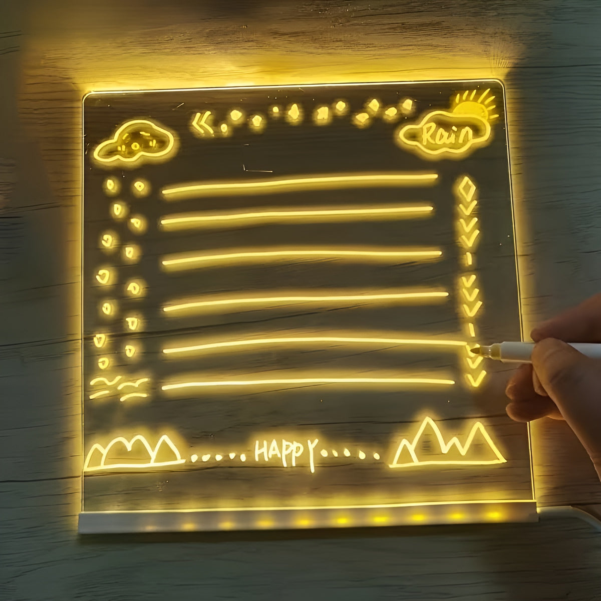 Tablero de notas LED con colores