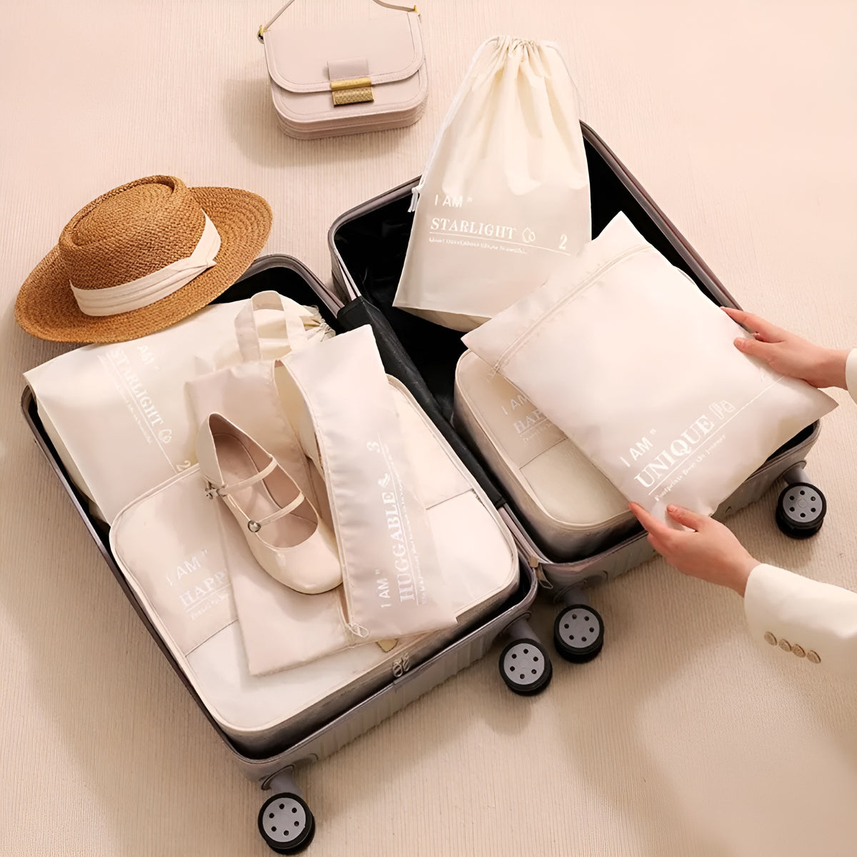 Set de bolsas de viaje para organización en maleta (Pack de 6) – Tienda online NQLN Store Venezuela