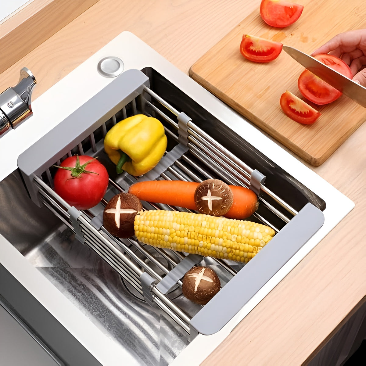 Escurridor de platos de cocina retráctil de acero inoxidable – Envío a toda Venezuela – NQLN Store