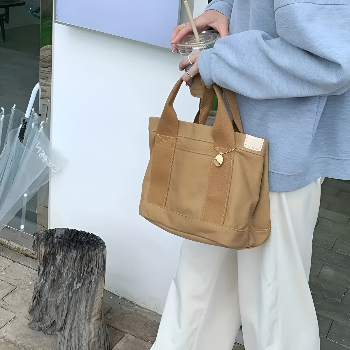 Bolsa de lona pequena con cremallera