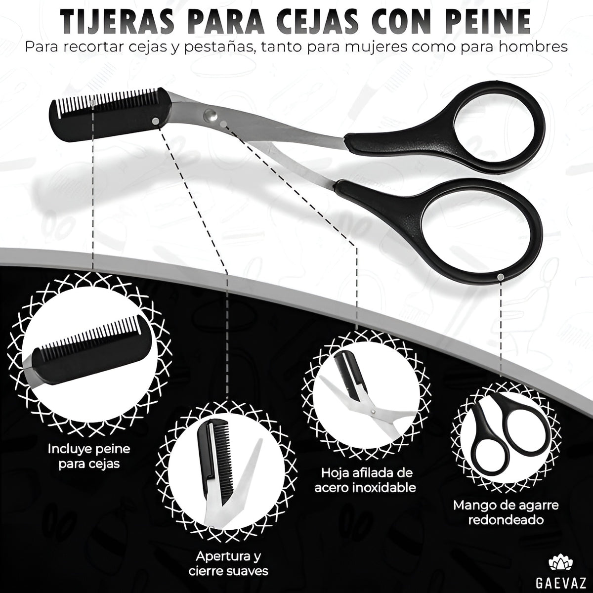 Tijeras recortadoras de cejas con peine – Tienda online NQLN Store Venezuela