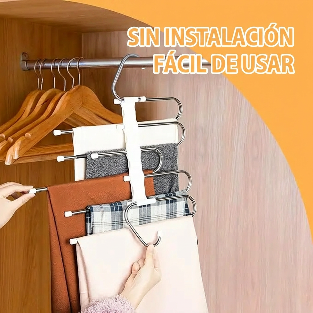 Colgador pantalones de acero inoxidable (1 unidad)