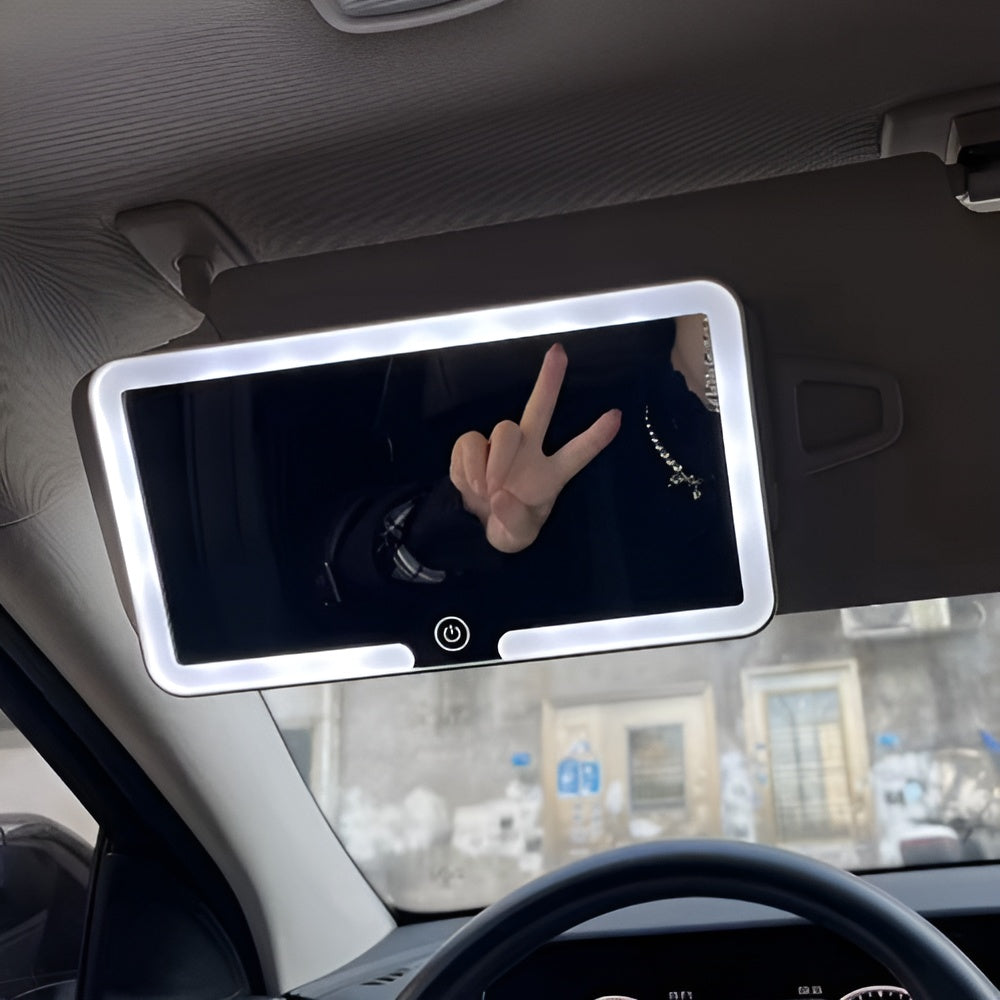 Espejo De Maquillaje Led con visera para carro