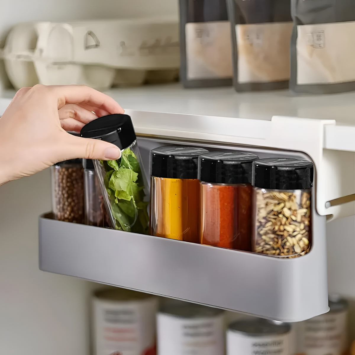 Organizador caja de condimentos y especias de 7 envases – Detalle y presentación – NQLN Store Venezuela