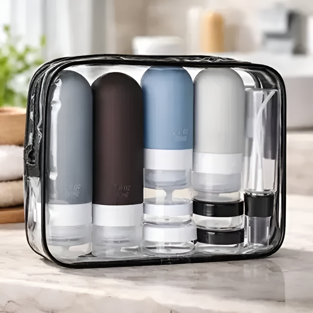Botellas de silicona de viaje para aseo Personal (16 unidades set)