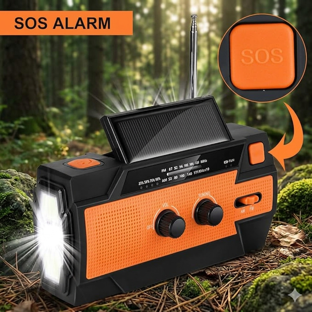 Radio Solar Portatil con Batería