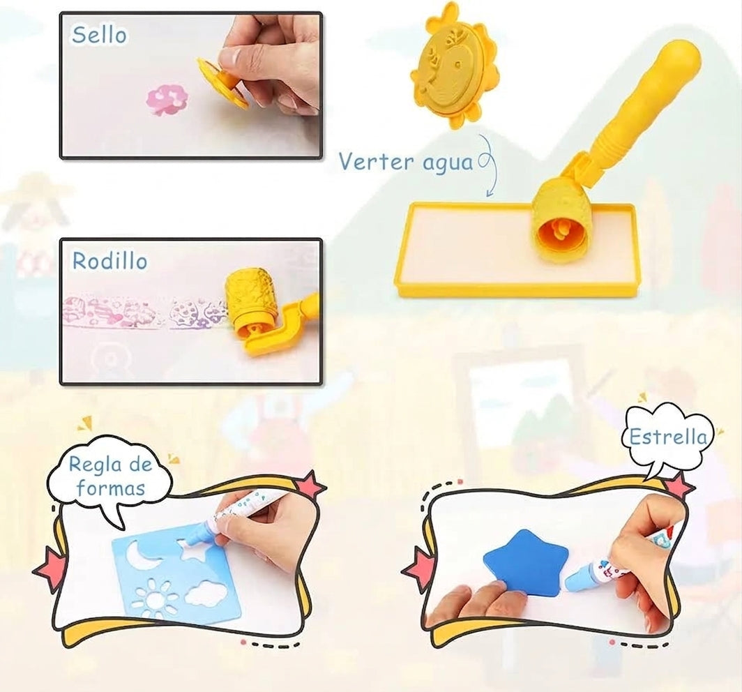 Alfombra magica de agua para dibujar