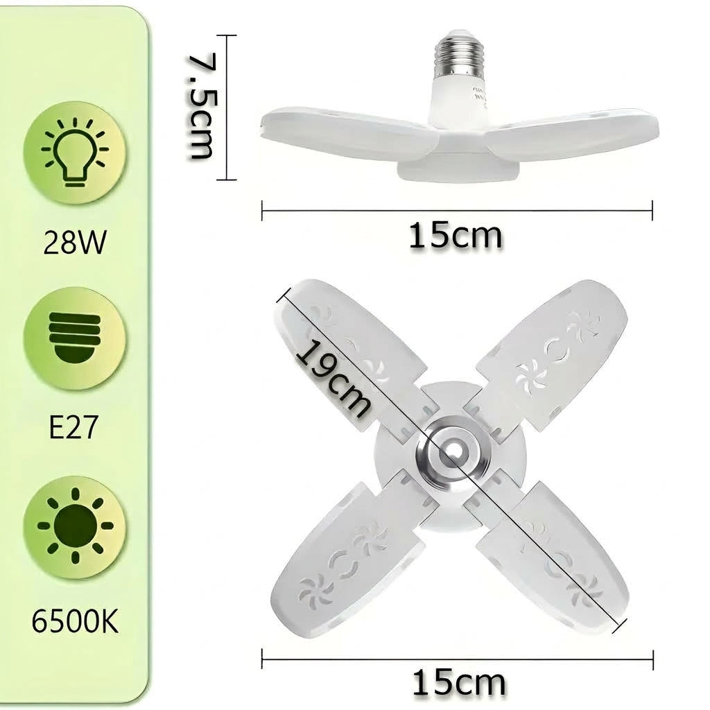Bombillo LED en forma de cruz plegable