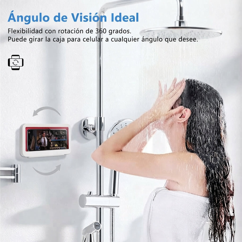 Protector y soporte universal de telefono para colgar en el baño