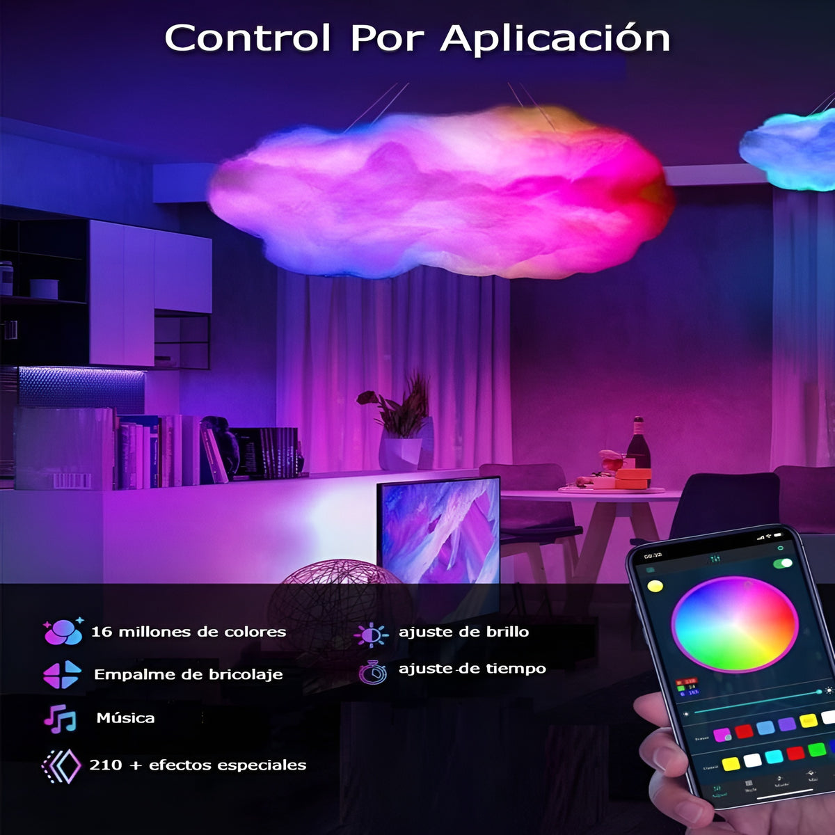 Luces LED en forma de nubes 3D – Tienda online NQLN Store Venezuela