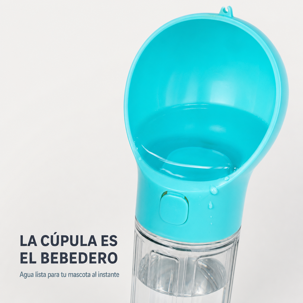 Botella de agua multifuncional 5 en 1 para mascota