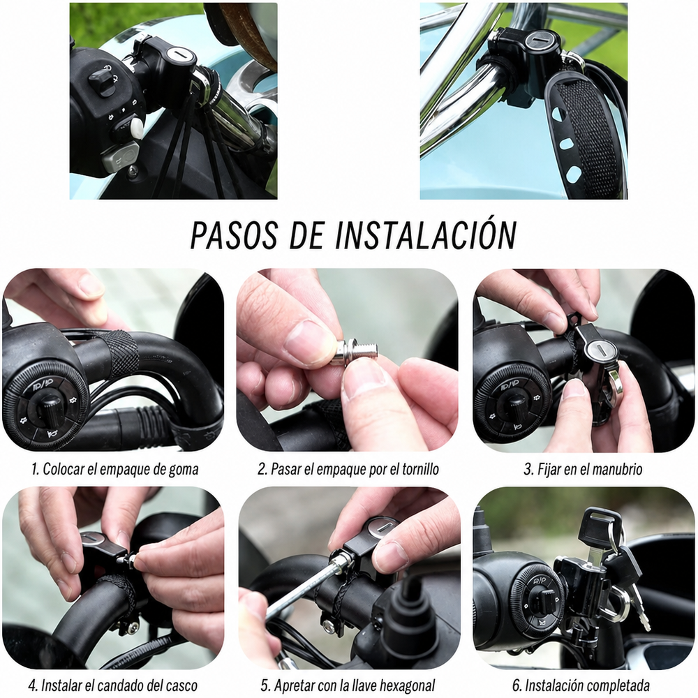 Candado antirrobo para cascos