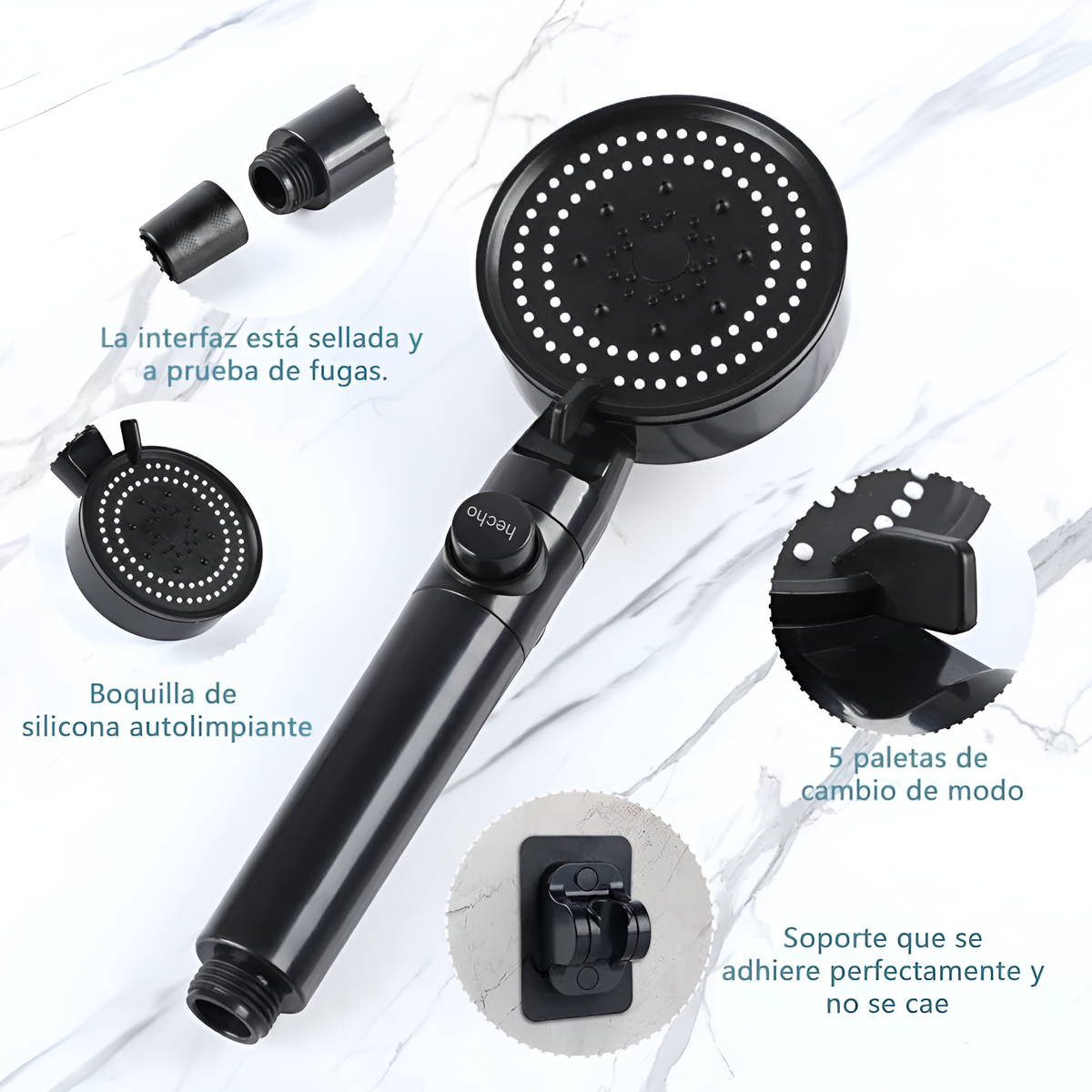 Cabezal de ducha de Ahorro de agua con 5 modos – Envío a toda Venezuela – NQLN Store