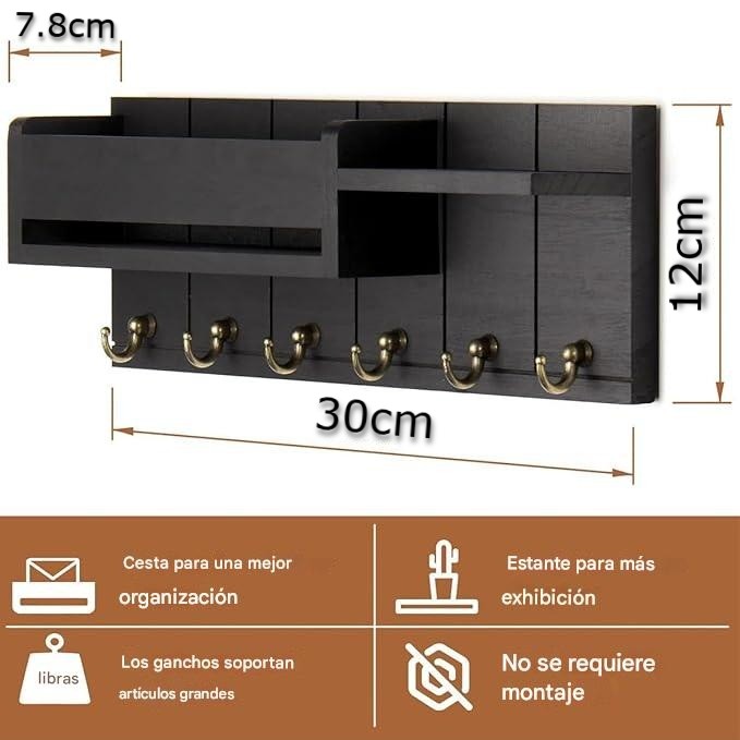 Organizador elegante de pared para llaves