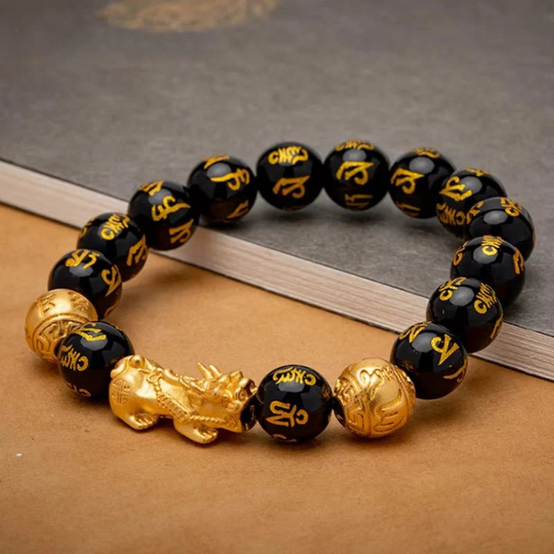 Pulsera de obsidiana negra Feng Shui