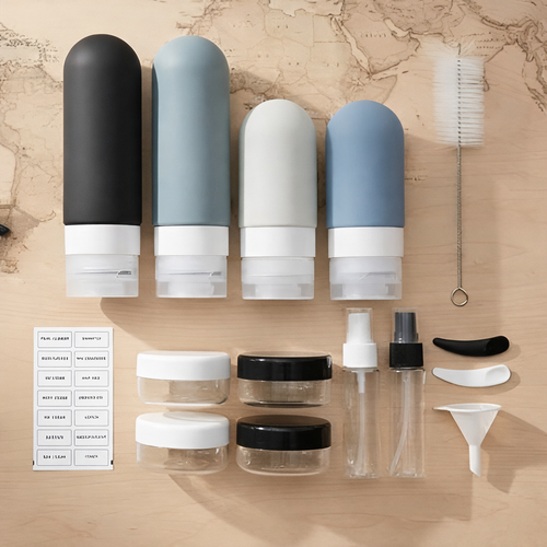Botellas de silicona de viaje para aseo Personal (16 unidades set)