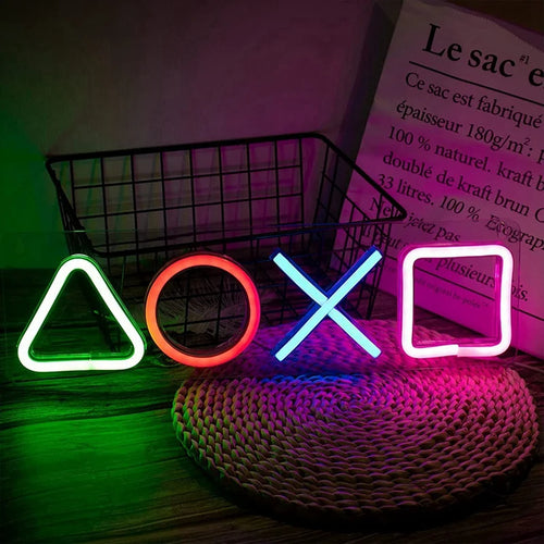 Iluminacion ambietal Play station en neon