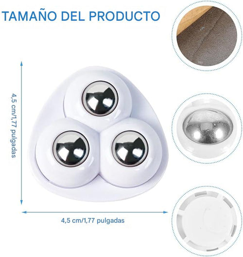 Mini ruedas giratorias autoadhesivas (4 unidades)