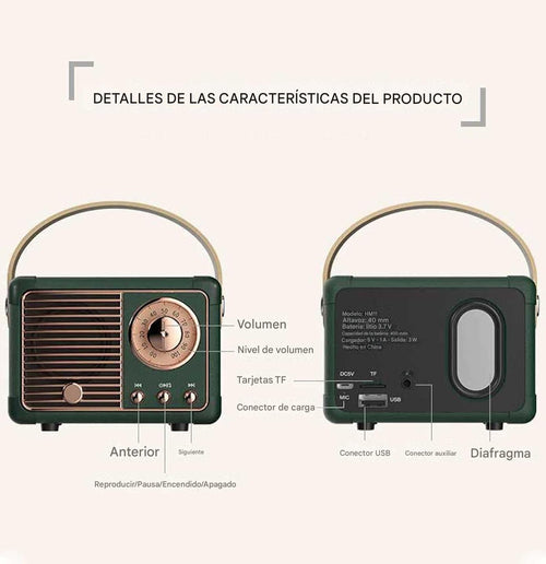 Mini corneta Altavoz Retro de bluetooth