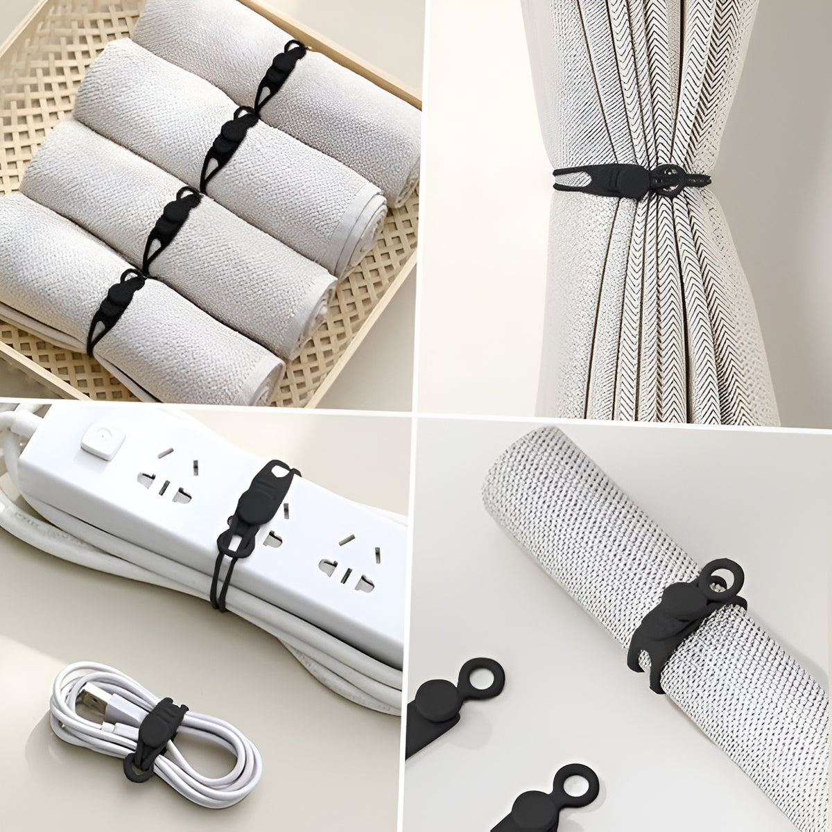 Organizador de cables elastico (Pack de 10)