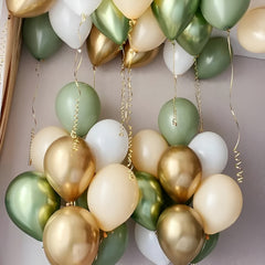 Kit de Globos Verdes y Dorados de 117 Piezas