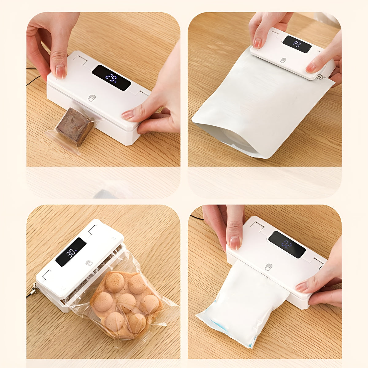 Mini sellador de bolsas portatil