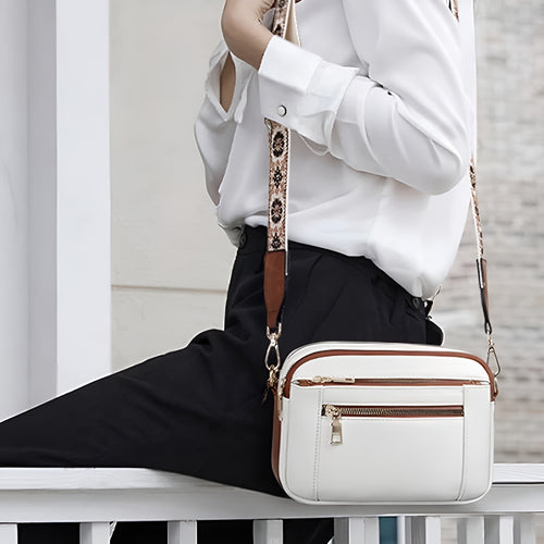 Bolsos de cuero con correas de colores