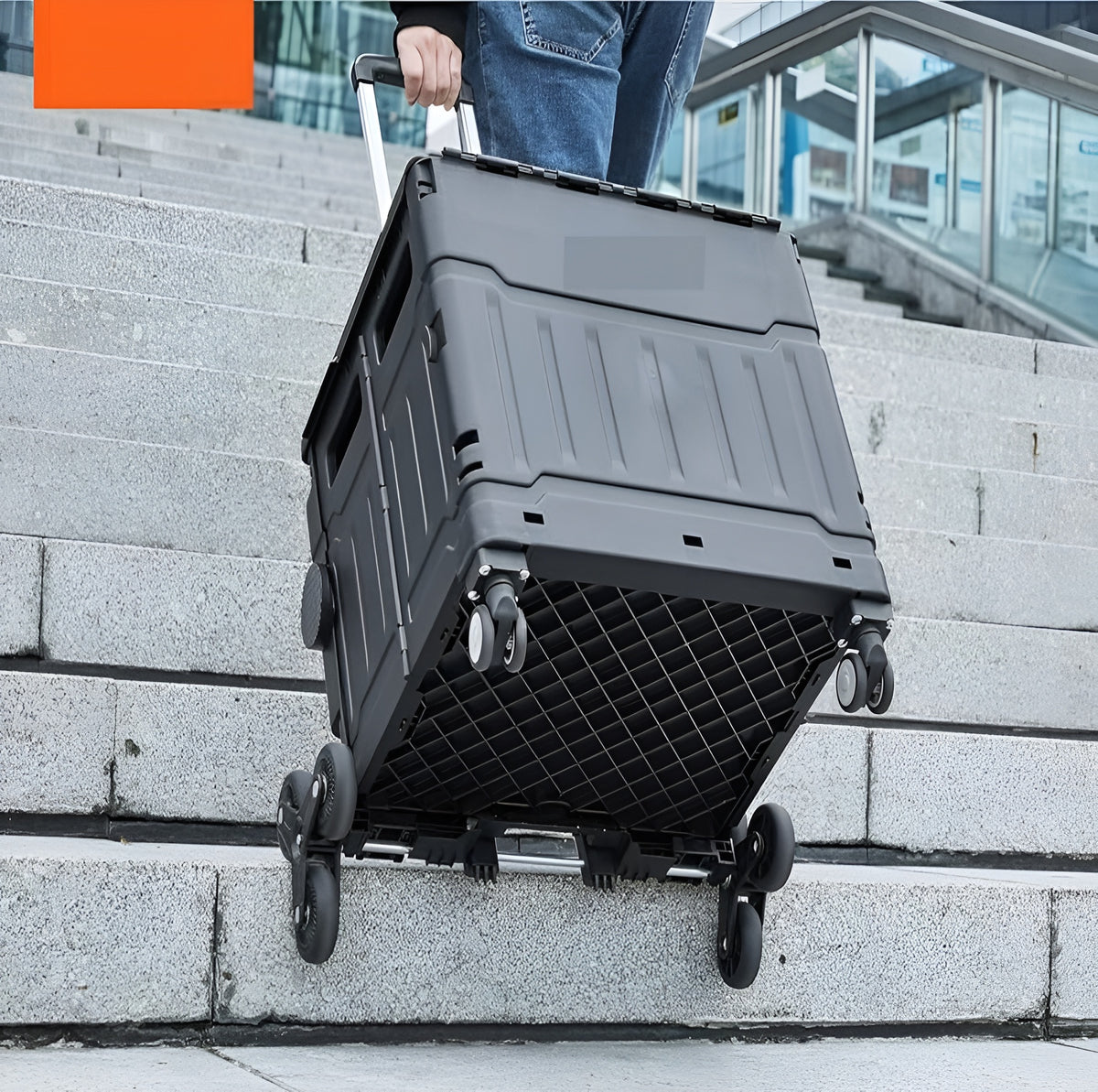 Carrito de compras portatil para uso domestico – Vista detalle del producto – NQLN Store