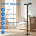 Baston plegable portatil con linterna