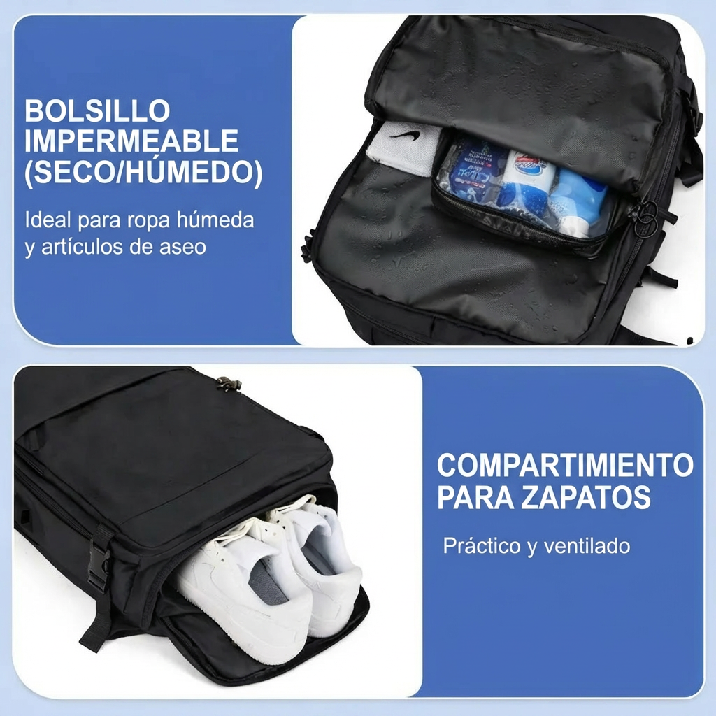 Bolso viajero con compartimiento para zapatos