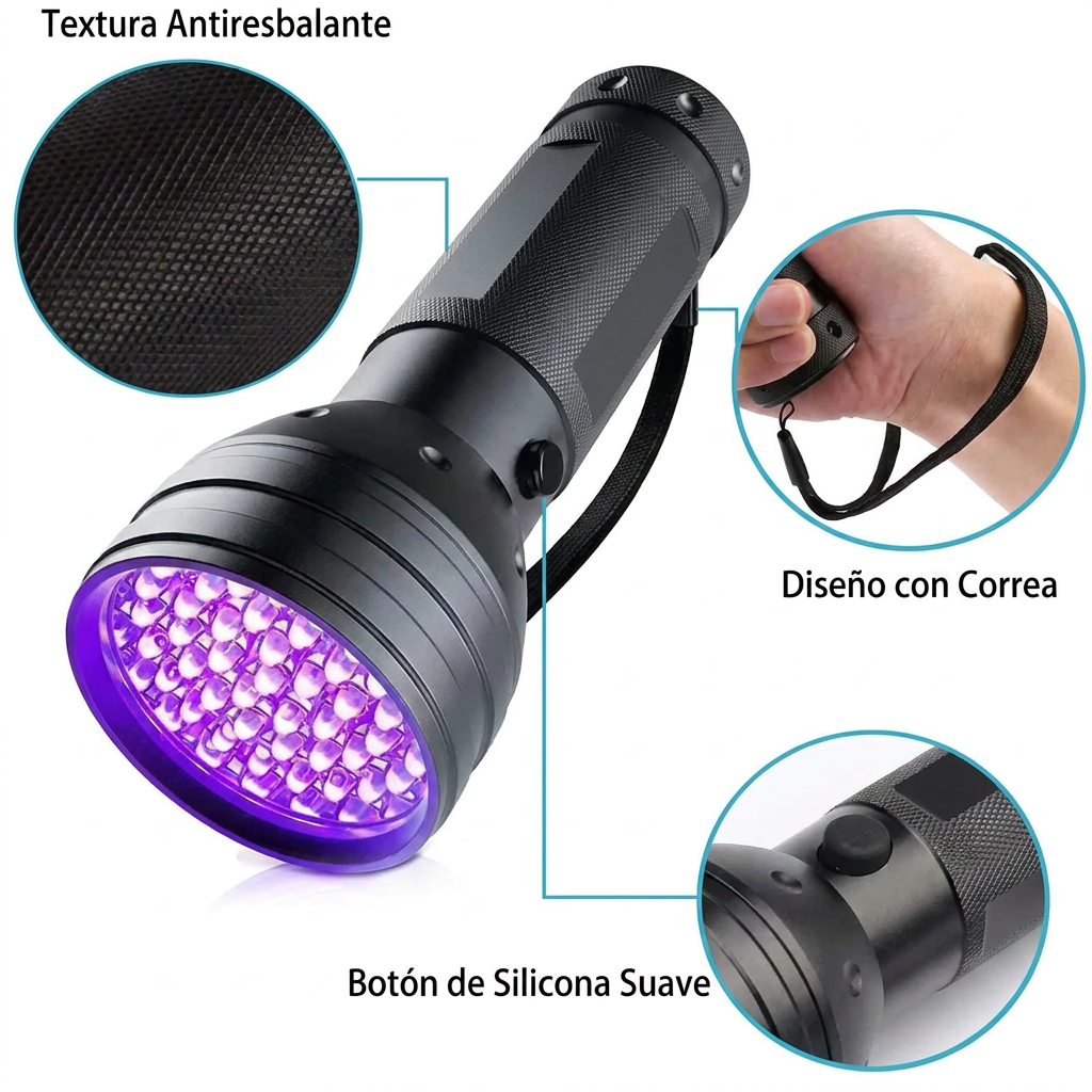Linterna ultravioleta de mano con 128 LED UV