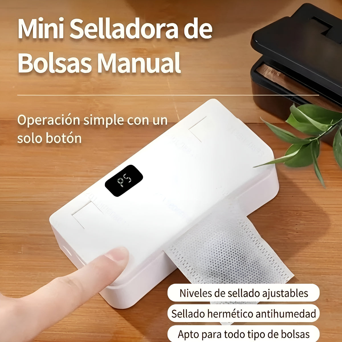 Mini sellador de bolsas portatil