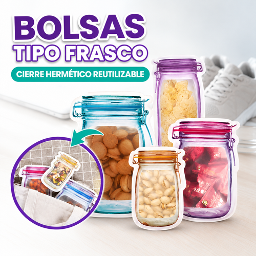 Bolsas de almacenamiento en forma de botella (pack de 4)