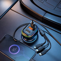Cargador rapido para carro de 65 W con 3 puertos USB