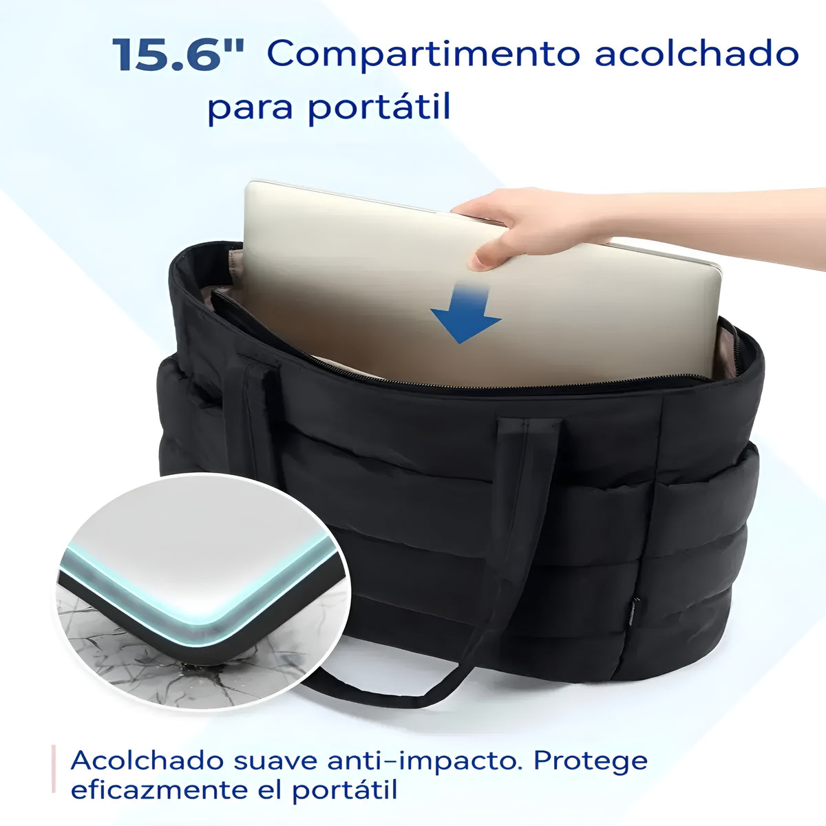 Bolso acolchado ligero para mujer