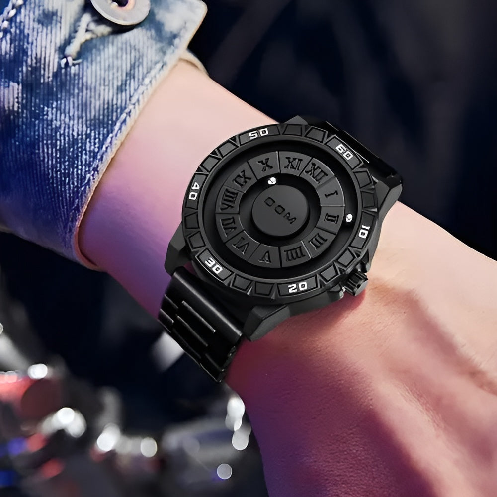 Reloj analógico con cuentas magnéticas