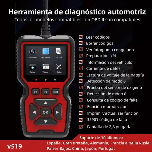 Lector de codigo de carro modelo OBD2