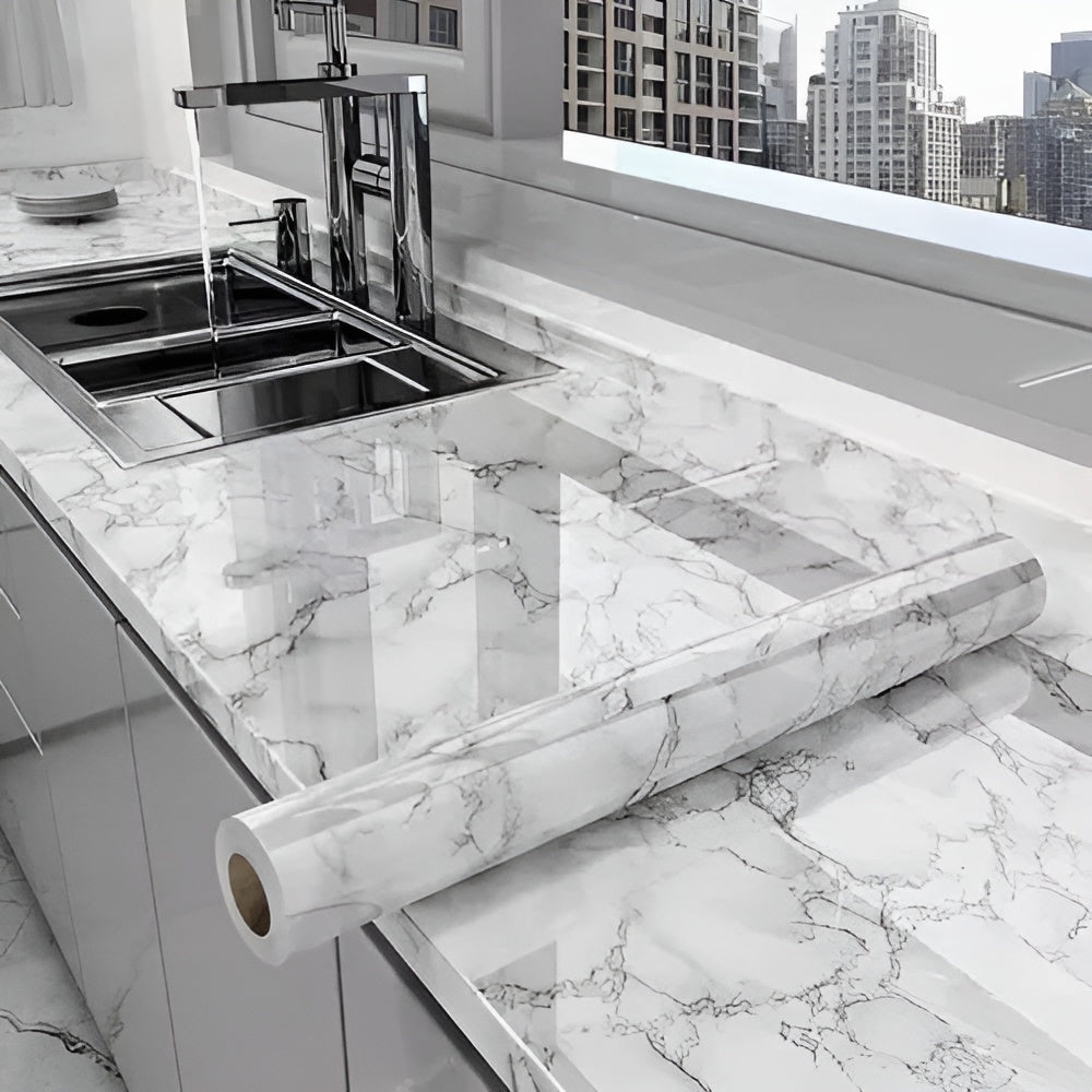 Papel tapiz 3D de mármol impermeable para cocina – Comprar en Caracas, Margarita y toda Venezuela – NQLN Store