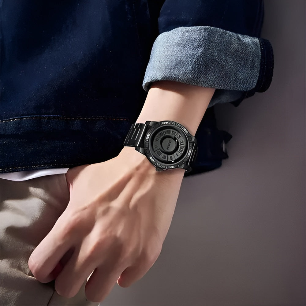 Reloj analógico con cuentas magnéticas