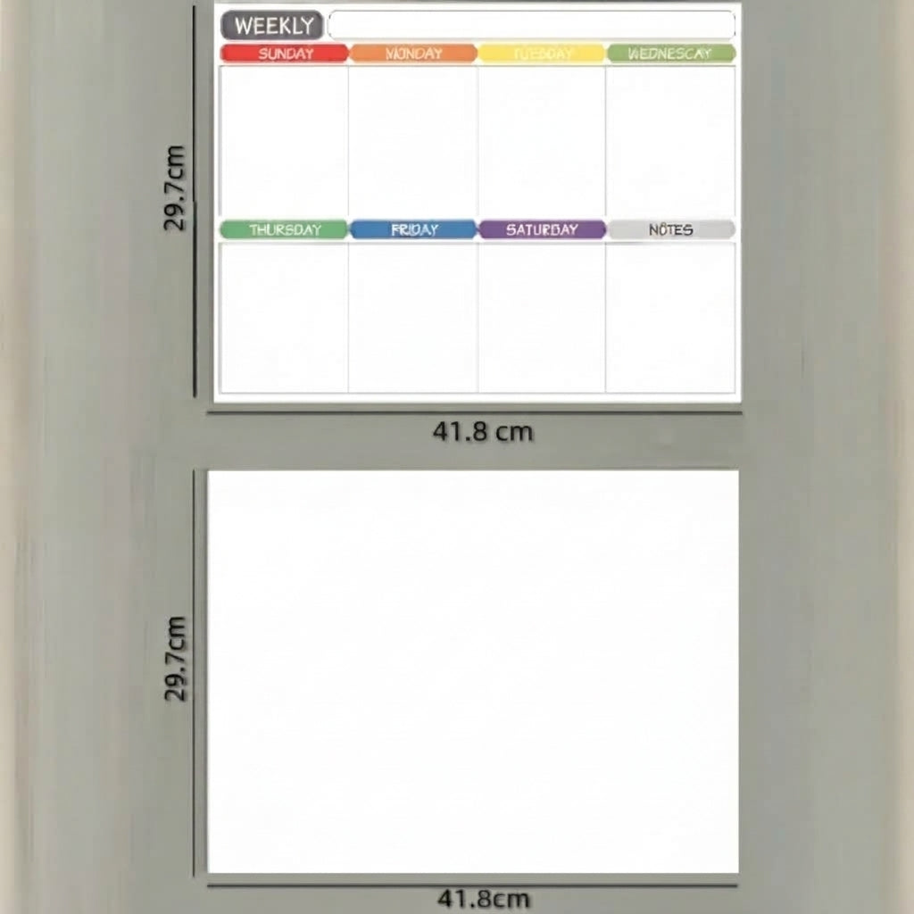 Calendario y pizarra blanca magnetica para nevera