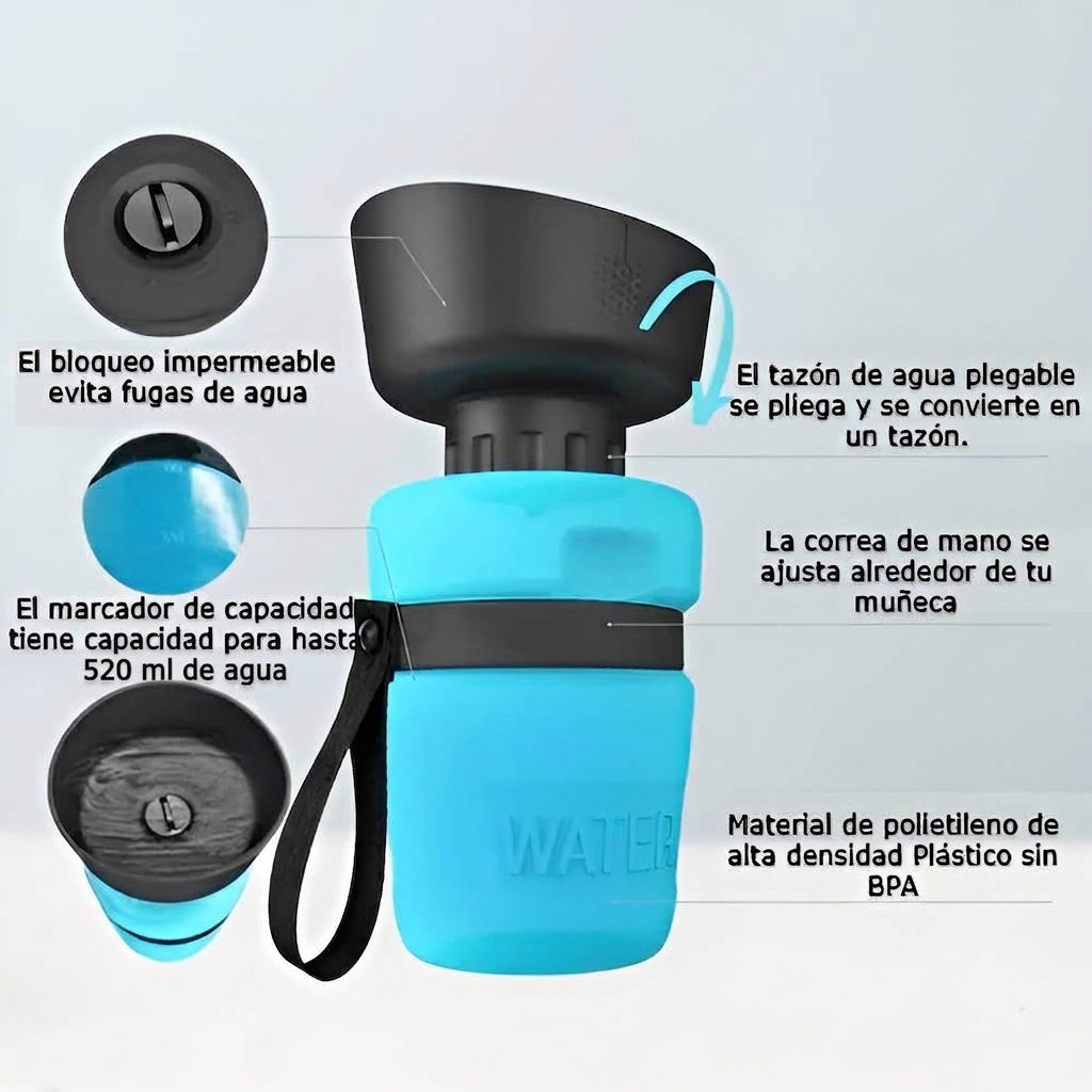 Botella de agua para mascotas