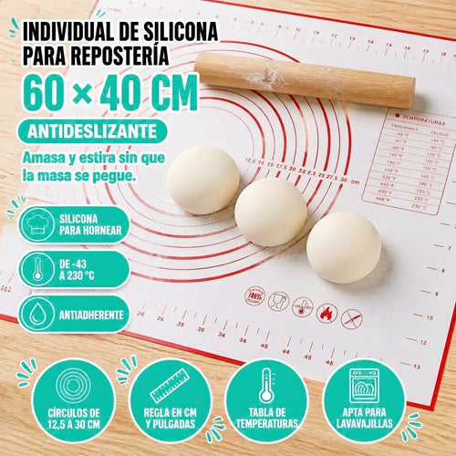 Individual de silicona antideslizante para reposteria