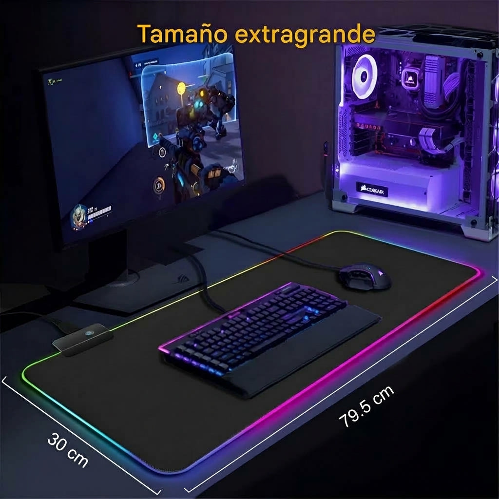 Alfombrilla de raton con luces LED