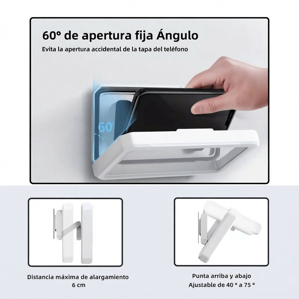 Protector y soporte universal de telefono para colgar en el baño