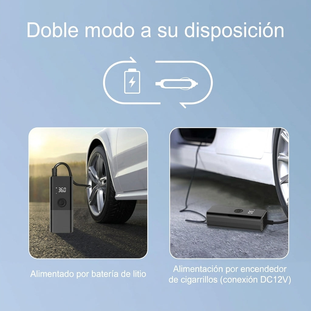 Inflador de cauchos y powerbank