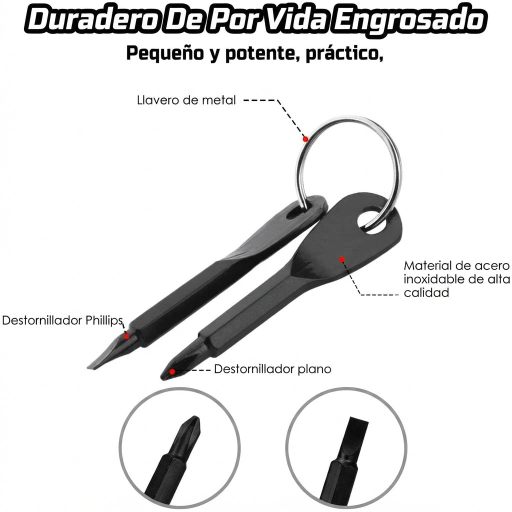 Mini llavero de bolsillo con destornillador