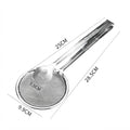 Pinza y colador de malla de acero inoxidable (2 en 1)