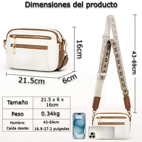 Bolsos de cuero con correas de colores