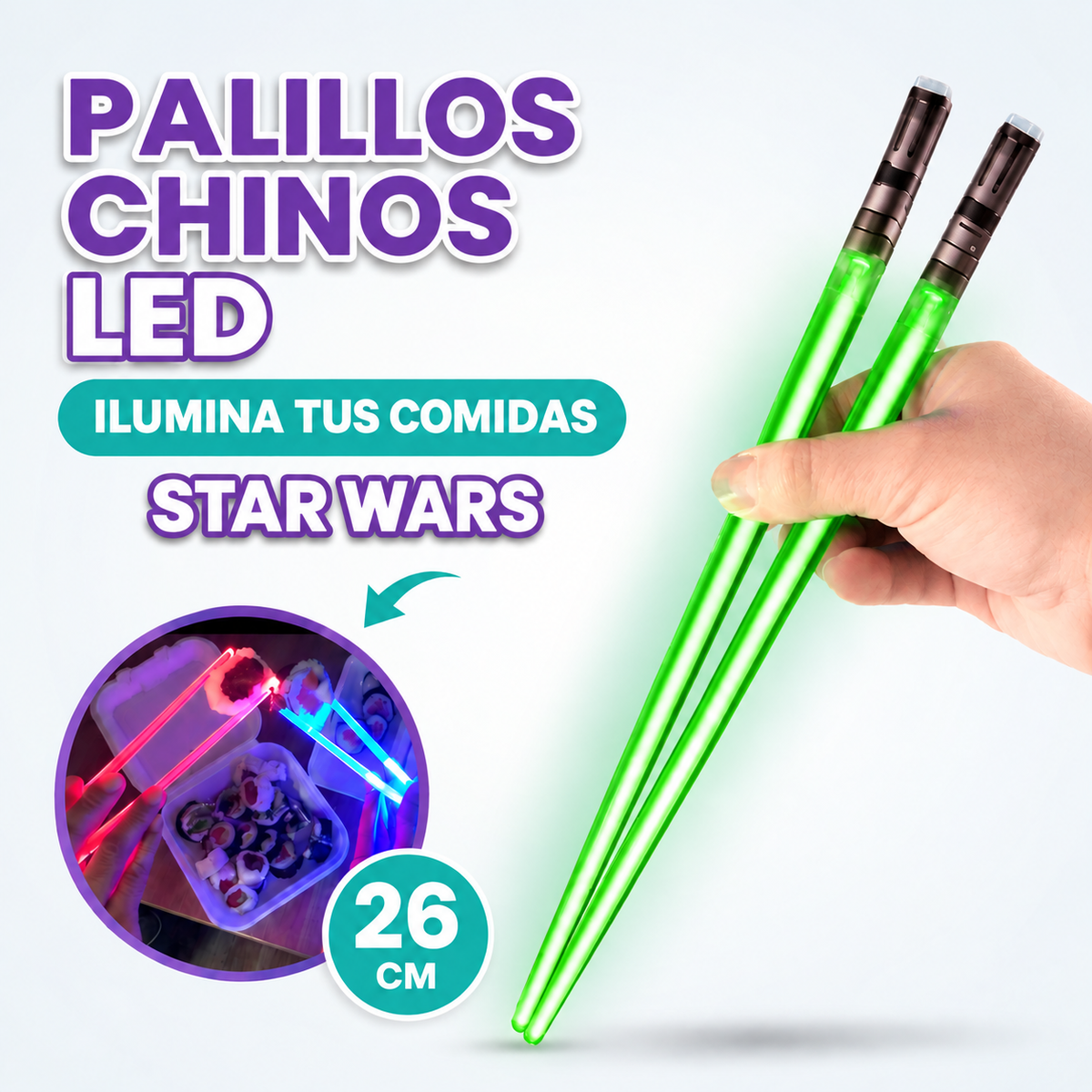Palillos chinos LED para sushi