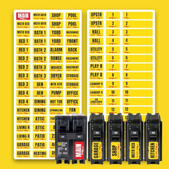 Etiqueta de caja de fusibles eléctricos